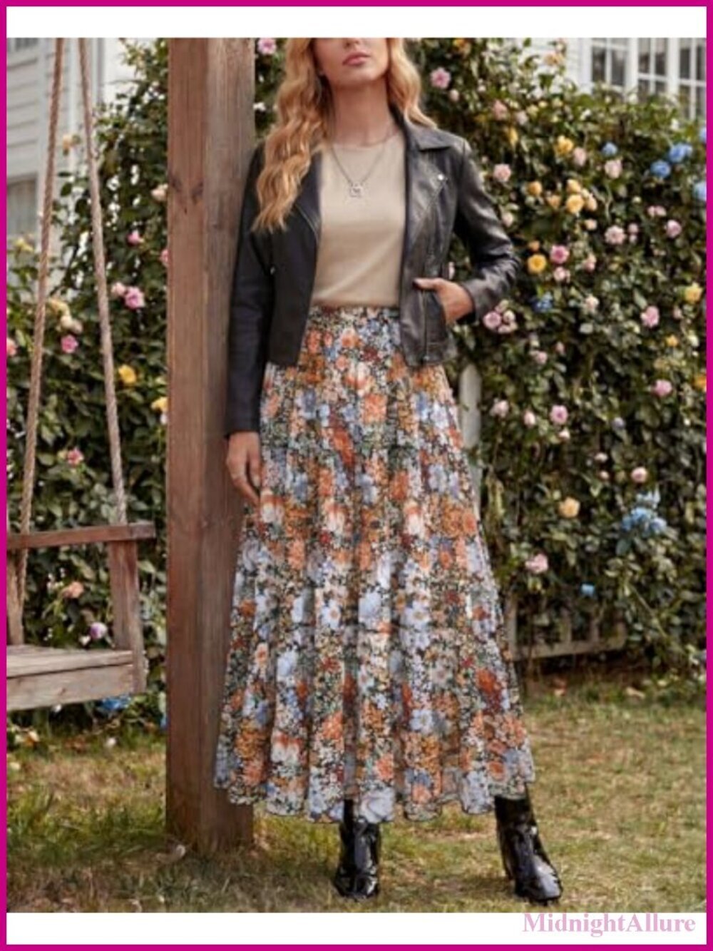 Chiffon Pleated Maxi Skirt Elastic High Waisted Boho A-Line Flowy Long Skirt